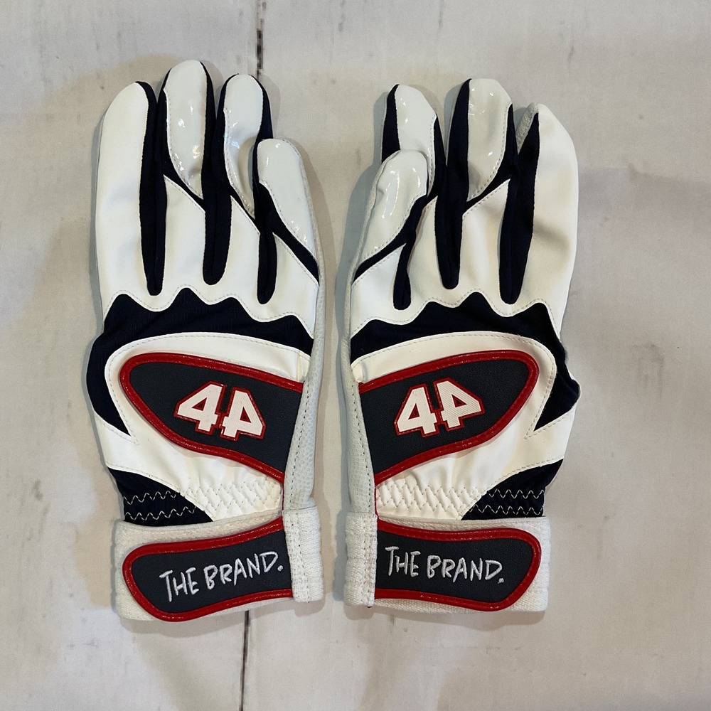 44 Pro Signature Series Batting Gloves Mens XXL White Navy Red Baseball Pair